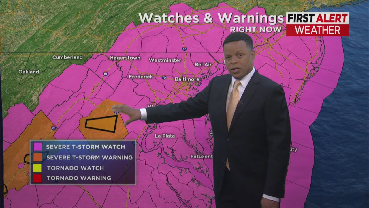 First Alert Weather Update: Much Of Maryland Under Severe Thunderstorm Watch